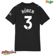 Camiseta Manchester City Ruben Dias #3 Visitante Equipación para mujer 2025-26 manga corta